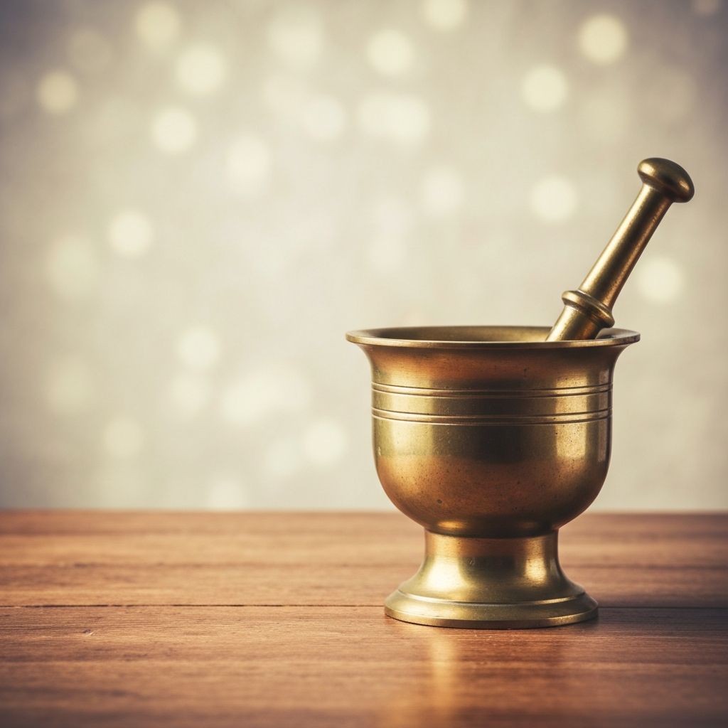 Historical pharmacy mortar and pestle